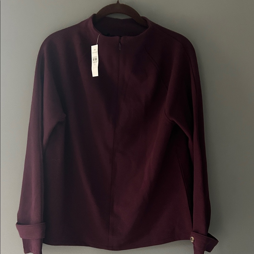 Ann Taylor Deep Purple Jacket with Button Accent - Picture 5 of 6